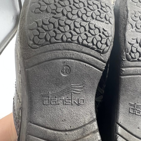 Dansko XP 20 Mules Clogs SIlver Greenery Mosaic Slip On Women's 40 US 9.5 - 10 - Picture 7 of 13